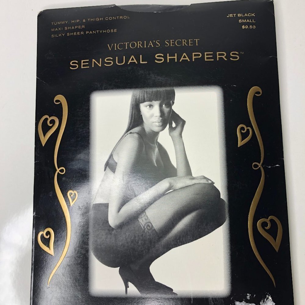 𝅺VINTAGE Victoria's Secret Pantyhose Black S